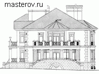 Проект кирпичного дома № S-608-1K - вид справа