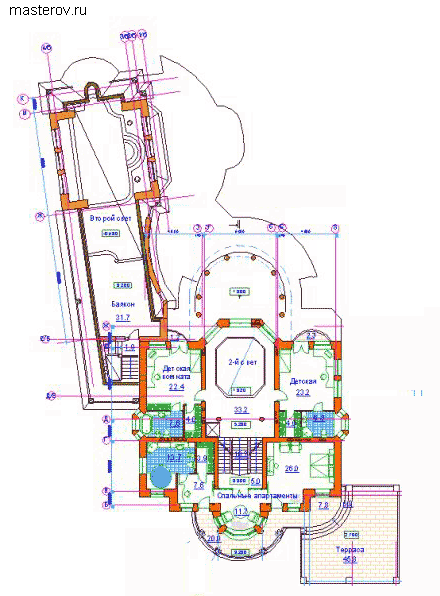Индивидуальный загородный проект дома  № S-846-1K - 2-й этаж