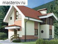 Проект кирпичного дома с камином и мансардой № T-073-1K