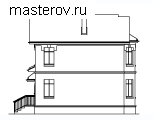 Архитектурный загородный проект дома  № T-084-1P - вид слева