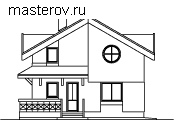проект дома до 100 м № T-096-1K [33-09, W-122, G-1178-0] - вид спереди