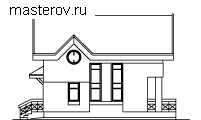 проект дома до 100 м № T-096-1K [33-09, W-122, G-1178-0] - вид справа