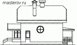проект дома 8 на 8 № T-104-1K [35-35, W-125, 7-572, G-1184-0] - вид справа