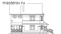 Архитектурный проект загородного дома-коттеджа № T-107-1K - вид слева
