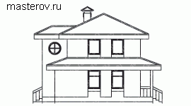 проект пенобетонного дома № T-150-1P - вид справа