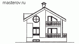 Типовой проект дома для дачи № T-190-1P [52-53] - вид справа