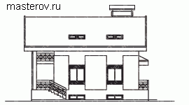 Типовой проект дома для дачи № T-190-1P [52-53] - вид сзади