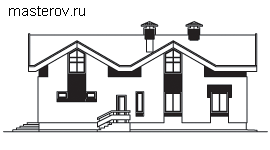 Проект дома-коттеджа для участка  № T-205-1K [34-98, проект 7-408] - вид сзади