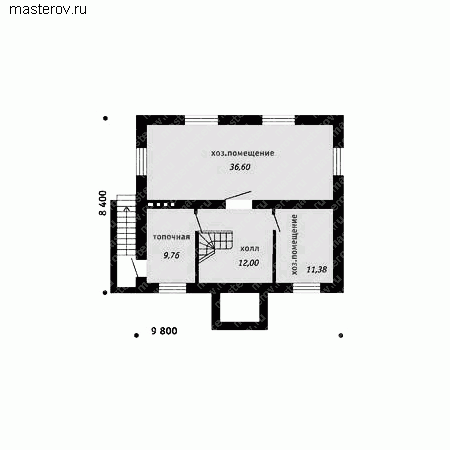 Дом с цокольным этажом № T-208-1K - цоколь