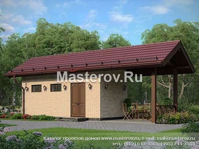 Проект кирпичного дома № U-025-1K