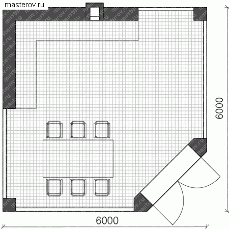 Проект кирпичного дома № U-026-1K - 1-й этаж