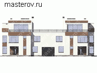 Проект дома с монолитным каркасом № U-1305-1M - вид спереди