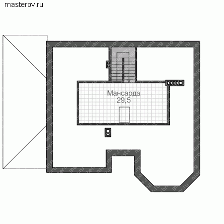 Проект пенобетонного дома № U-295-1P - мансарда