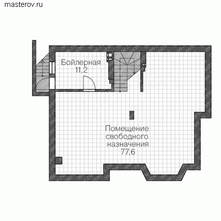 Проект кирпичного дома № U-321-1K - цоколь