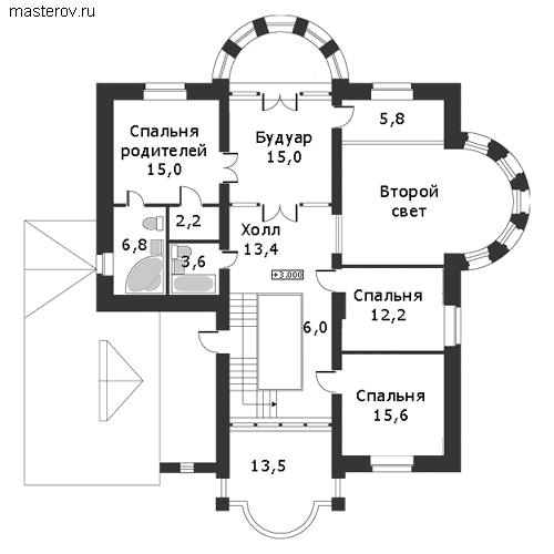 Цокольный частный дом № U-397-1K - 2-й этаж
