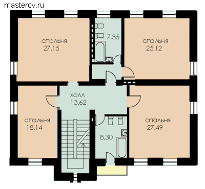 Большой коттедж № U-433-1K - 2-й этаж