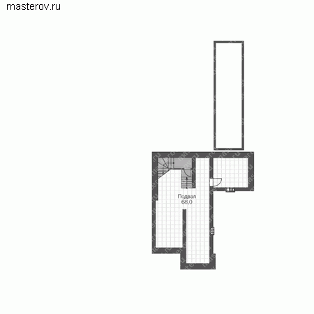 Проект кирпичного дома № U-487-1K - цоколь