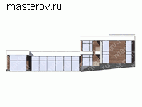 Проект кирпичного дома № U-487-1K - вид слева