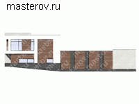 Проект кирпичного дома № U-487-1K - вид справа