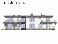 Проект кирпичного дома № U-488-1K - вид сзади