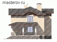Проект кирпичного дома из теплой керамики № V-153-1K - вид справа