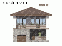 Проект кирпичного дома № V-162-1K - вид спереди