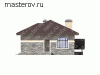 Проект кирпичного дома на две семьи № V-193-1K - вид справа