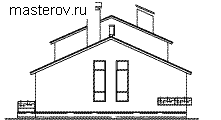 Дачный частный дом коттедж  № V-208-1P - вид слева