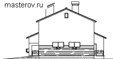 Дачный частный дом коттедж  № V-208-1P - вид справа