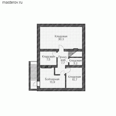 Проект кирпичного дома № V-216-1K - цоколь