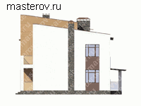 Проект пенобетонного дома № V-258-1P - вид справа