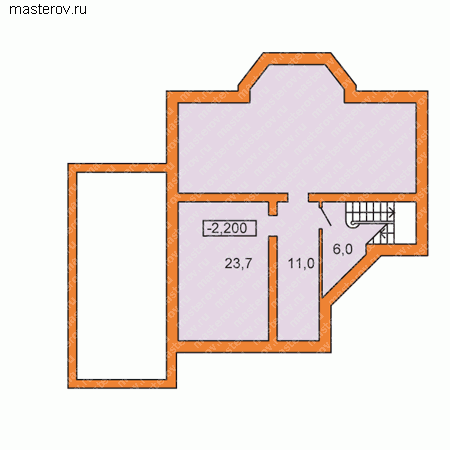 Дом коттедж типовой проект  № V-304-1P - цоколь