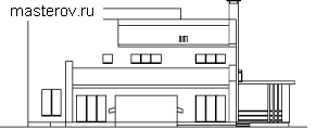 Проект дома в стиле Конструктивизма № V-574-1K - вид сзади