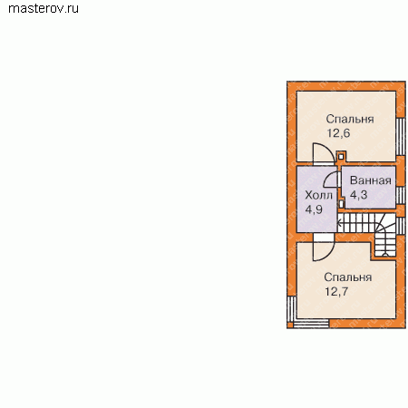 Типовой проект индивидуального коттеджа  № W-116-1P - 2-й этаж