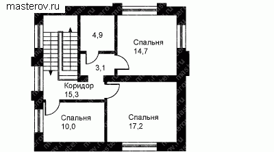 Частный индивидуальный дом коттедж   № W-148-1P - 2-й этаж