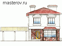 Узкий дом, проект № W-158-1K - вид спереди