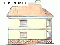 Кирпичный загородный дом без гаража № W-252-1K - вид слева