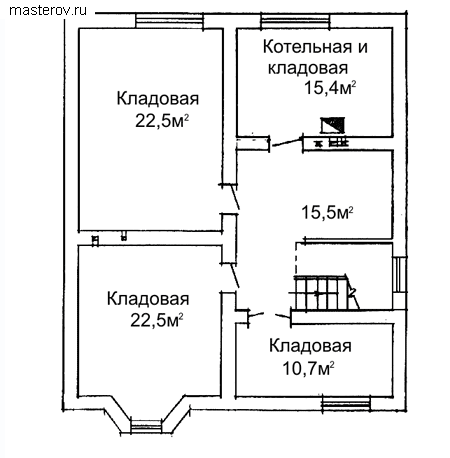 Кирпичный частный дом № W-253-1K - цоколь