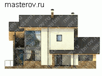 Готовый типовой проект дома с цокольным этажом № W-271-1K - вид спереди