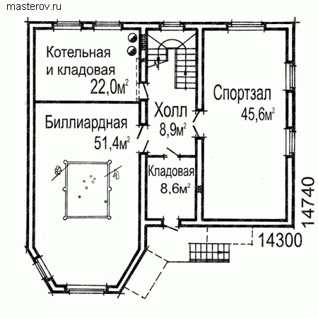 Большой кирпичный дом с цоколем № W-399-1K - цоколь