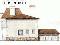 Большой загородный дом с цоколем № W-459-1K - вид справа