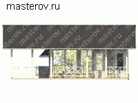 Проект каркасного дома № X-026-1S - вид спереди