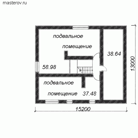 Проект кирпичного дома № Y-302-1K - цоколь